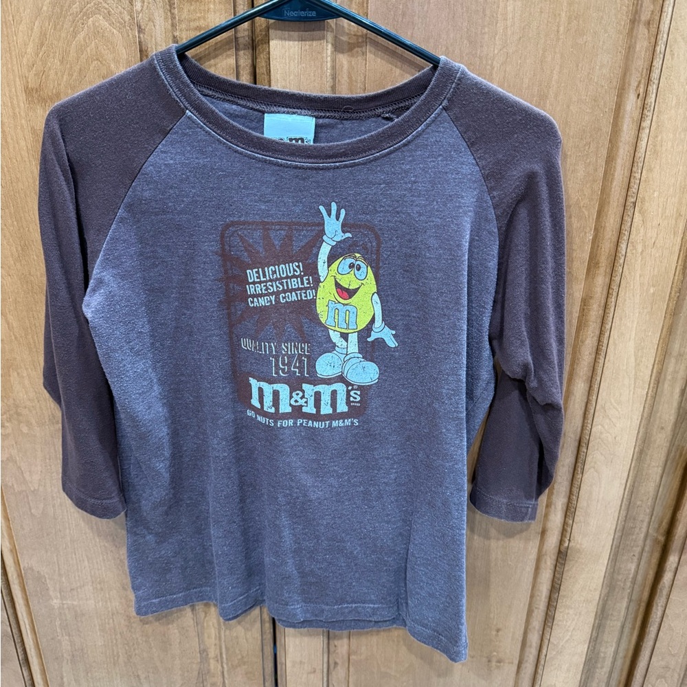 M&M's Women’s Chocolate and Brown 3/4 Sleeve Tee